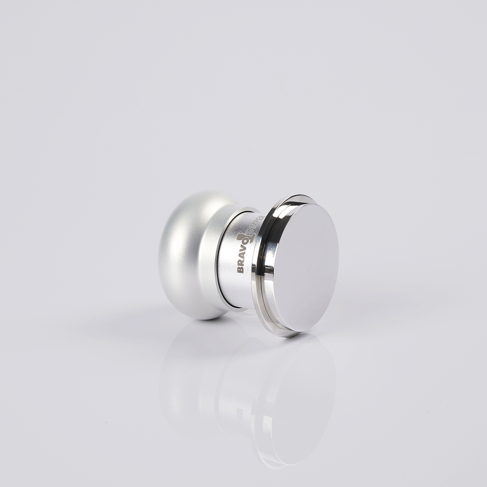 Mini Tamper Bravo com Punho de Alumínio Prata Fosco